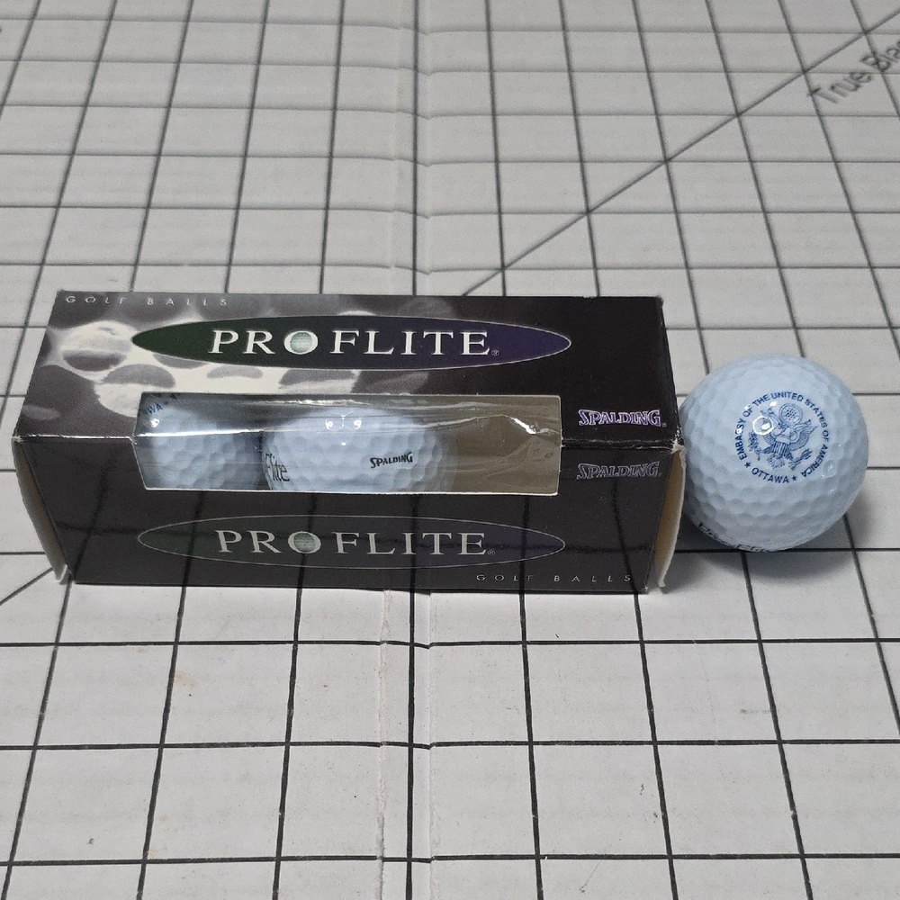 Embassy Of The USA OTTOWA, Canada Spalding Pro‎ Flite Set Of 3 Golf Balls, NIP,